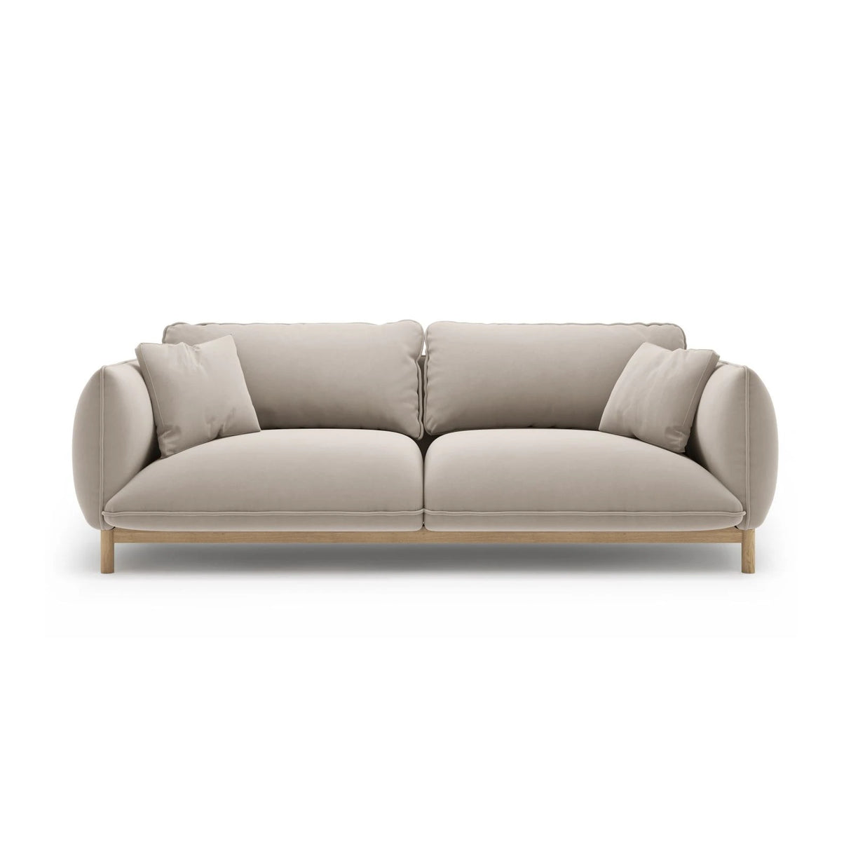 Ada 3-Sitzer Sofa aus Samt (Casino Pearl) in Leichtes Beige, 208x101 cm – Bild 1