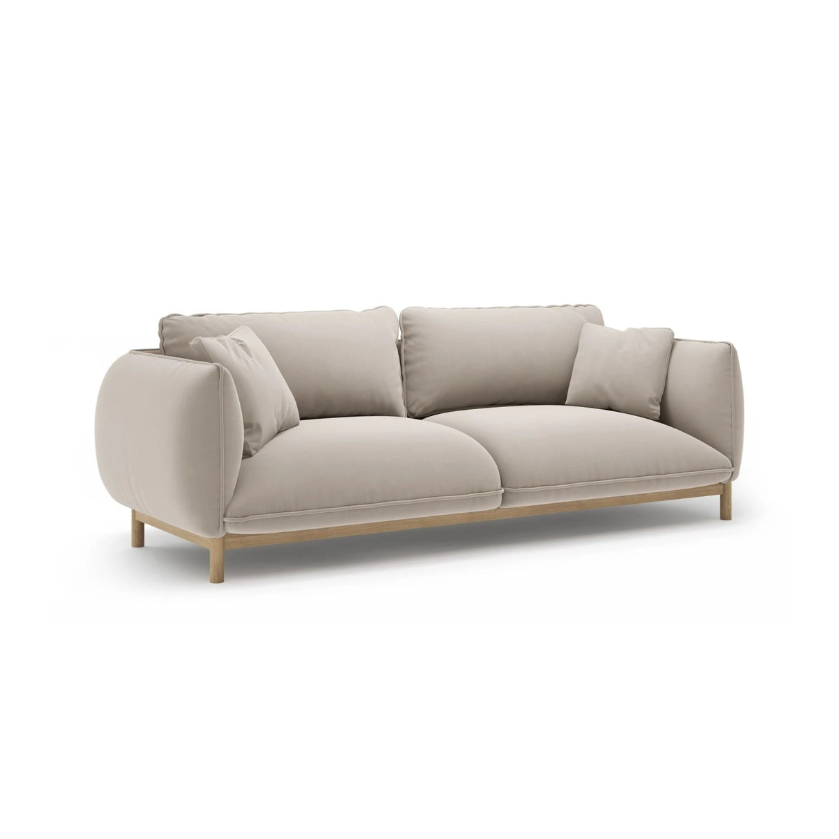 Ada 3-Sitzer Sofa aus Samt (Casino Pearl) in Leichtes Beige, 208x101 cm – Bild 3