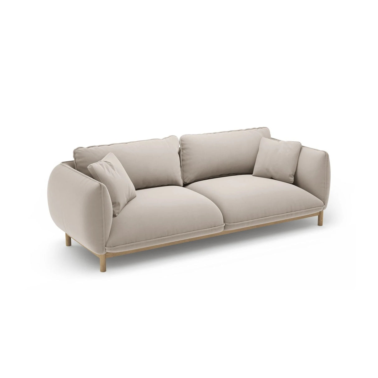 Ada 3-Sitzer Sofa aus Samt (Casino Pearl) in Leichtes Beige, 208x101 cm – Bild 5