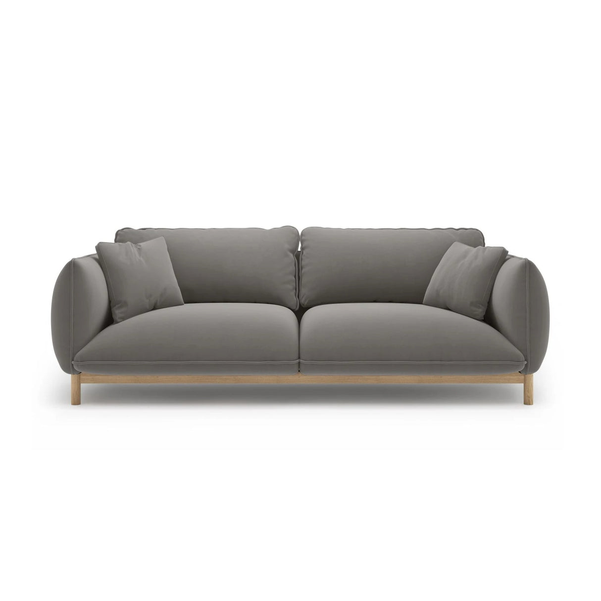 Ada 3-Sitzer Sofa aus Samt (Casino Stone) in Grau, 208x101 cm – Bild 1