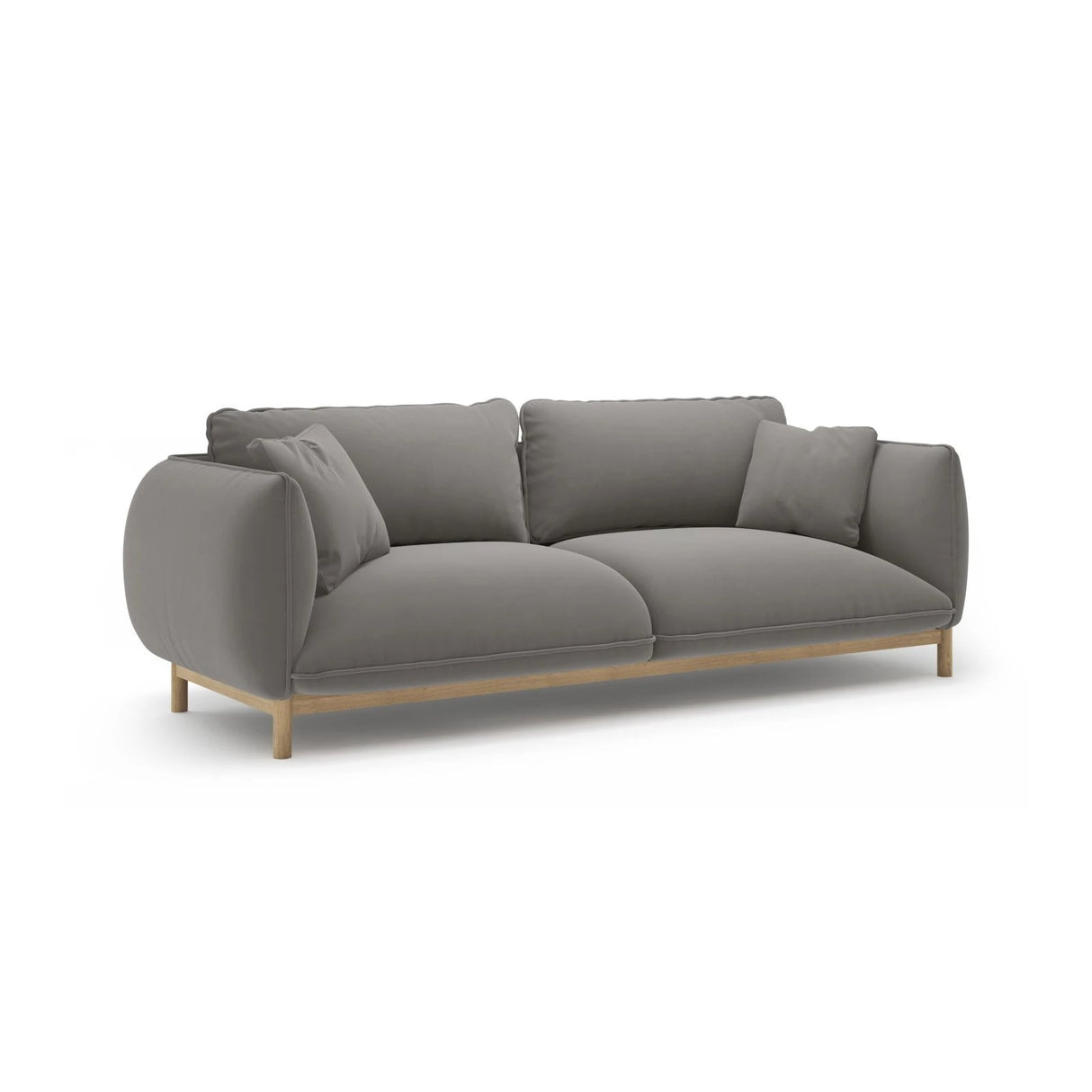 Ada 3-Sitzer Sofa aus Samt (Casino Stone) in Grau, 208x101 cm – Bild 3