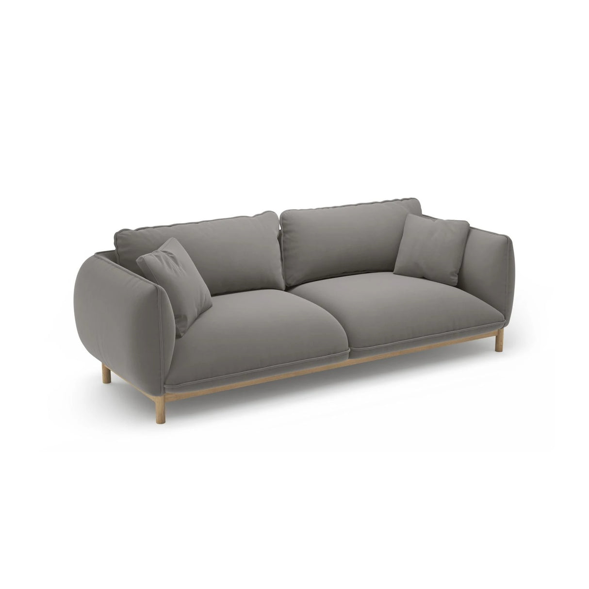 Ada 3-Sitzer Sofa aus Samt (Casino Stone) in Grau, 208x101 cm – Bild 5