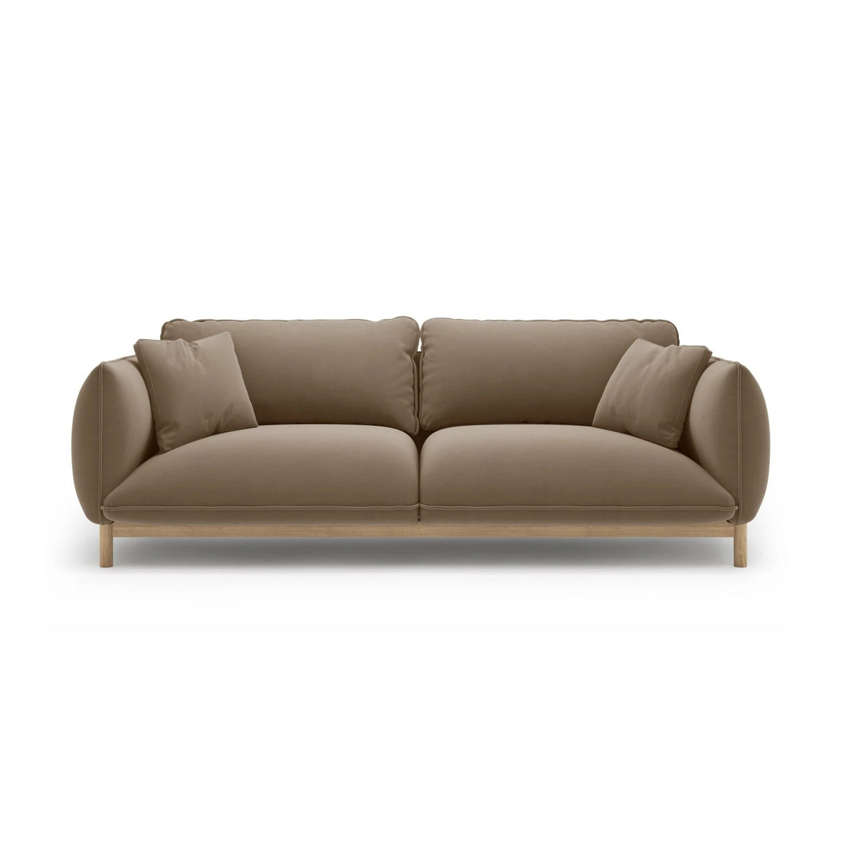 Ada 3-Sitzer Sofa aus Samt (Casino Taupe) in Hellbraun, 208x101 cm – Bild 1