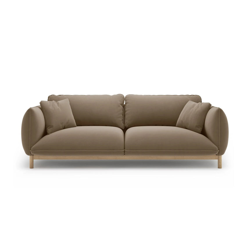 Ada 3-Sitzer Sofa aus Samt (Casino Taupe) in Hellbraun, 208x101 cm – Bild 1