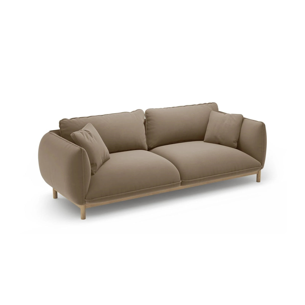 Ada 3-Sitzer Sofa aus Samt (Casino Taupe) in Hellbraun, 208x101 cm – Bild 5