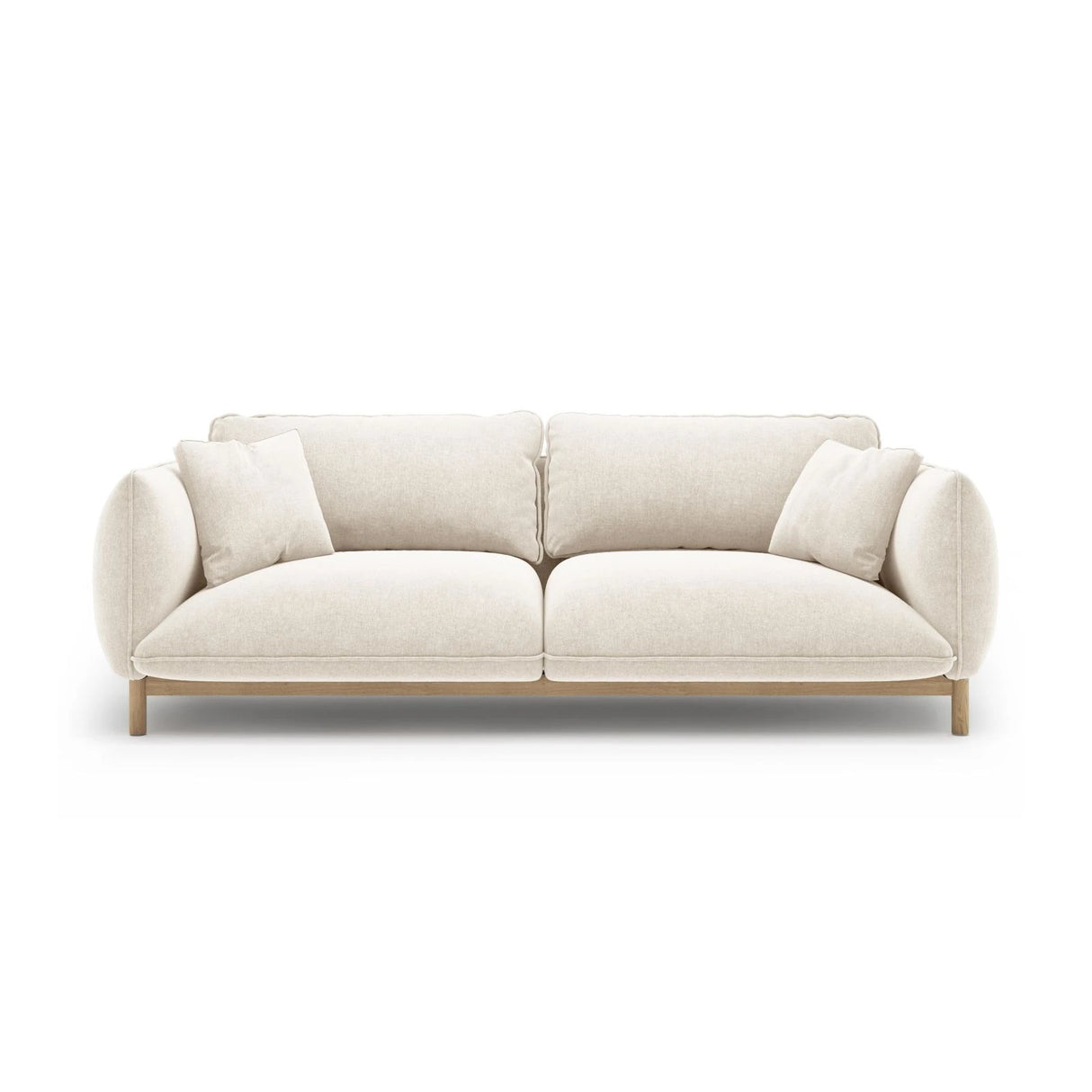 Ada 3-Sitzer Sofa aus Strukturierter Stoff (Wind 02) in Elfenbein, 208x101 cm – Bild 1