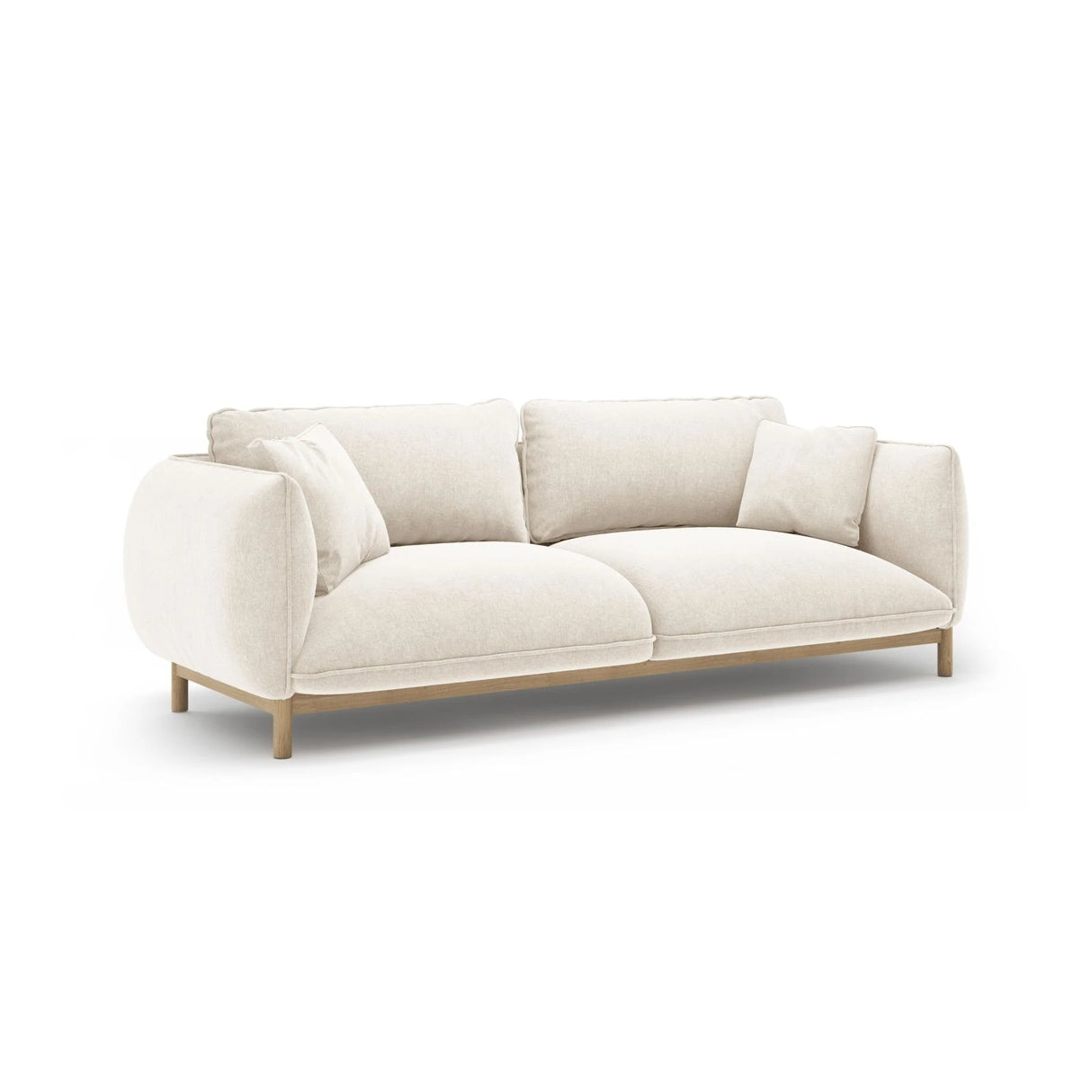 Ada 3-Sitzer Sofa aus Strukturierter Stoff (Wind 02) in Elfenbein, 208x101 cm – Bild 3