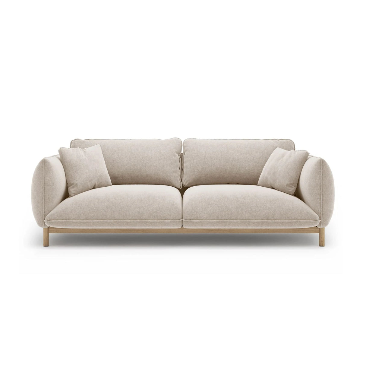 Ada 3-Sitzer Sofa aus Strukturierter Stoff (Wind 05) in Leichtes Beige, 208x101 cm – Bild 1