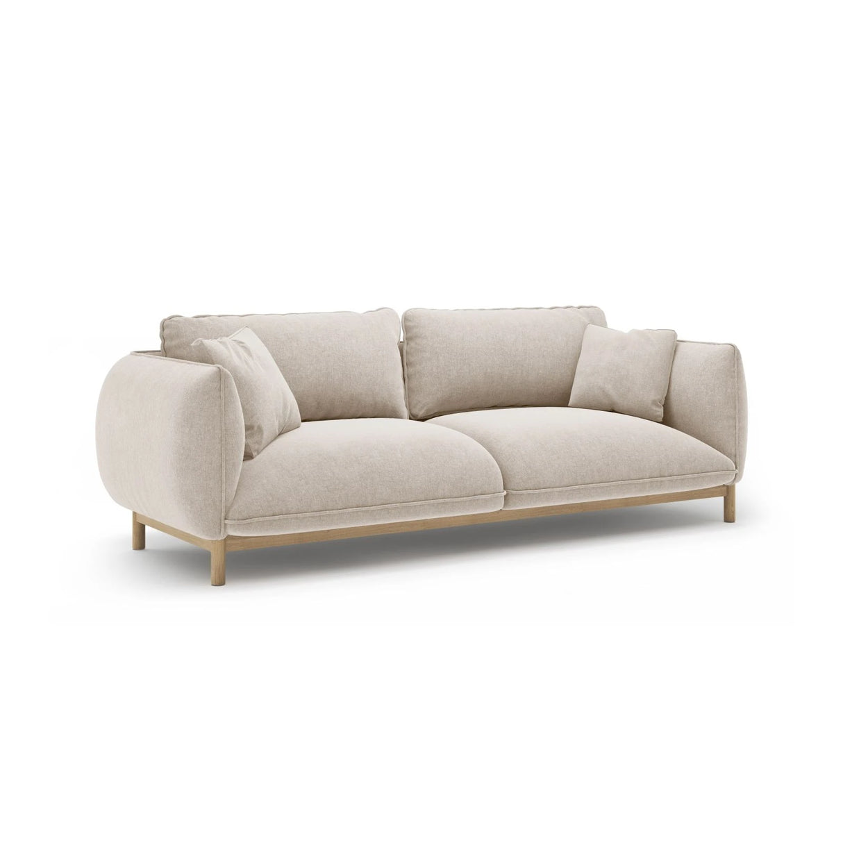 Ada 3-Sitzer Sofa aus Strukturierter Stoff (Wind 05) in Leichtes Beige, 208x101 cm – Bild 3