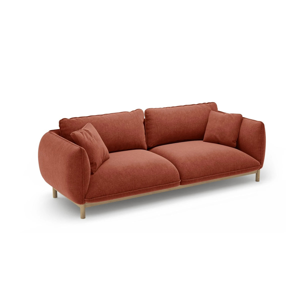 Ada 3-Sitzer Sofa aus Strukturierter Stoff (Wind 52) in Kastanienbraun, 208x101 cm – Bild 5