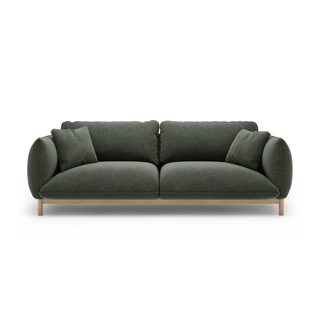 Ada 3-Sitzer Sofa aus Strukturierter Stoff (Wind 75) in Moosgrün, 208x101 cm – Bild 1