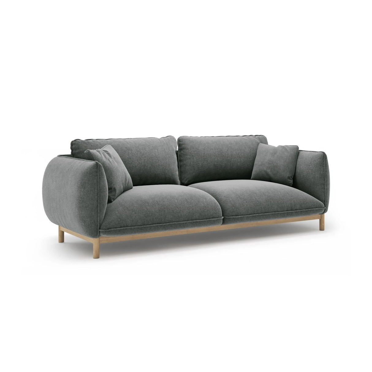 Ada 3-Sitzer Sofa aus Strukturierter Stoff (Wind 89) in Dunkelgrau, 208x101 cm – Bild 3