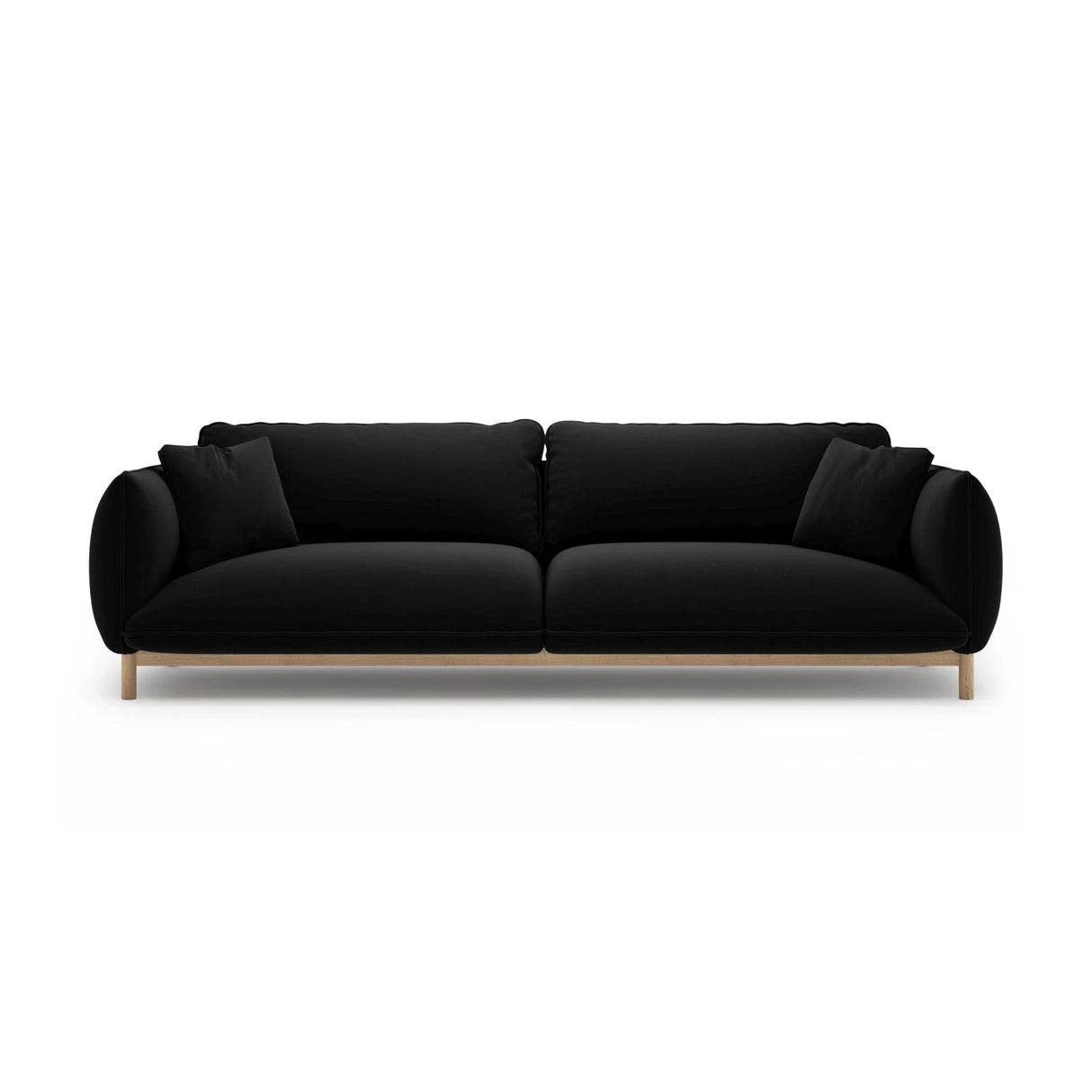 Ada 4-Sitzer Sofa aus Samt (Casino Black) in Schwarz, 248x101 cm – Bild 1