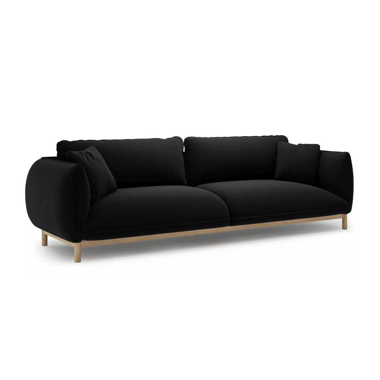 Ada 4-Sitzer Sofa aus Samt (Casino Black) in Schwarz, 248x101 cm – Bild 3