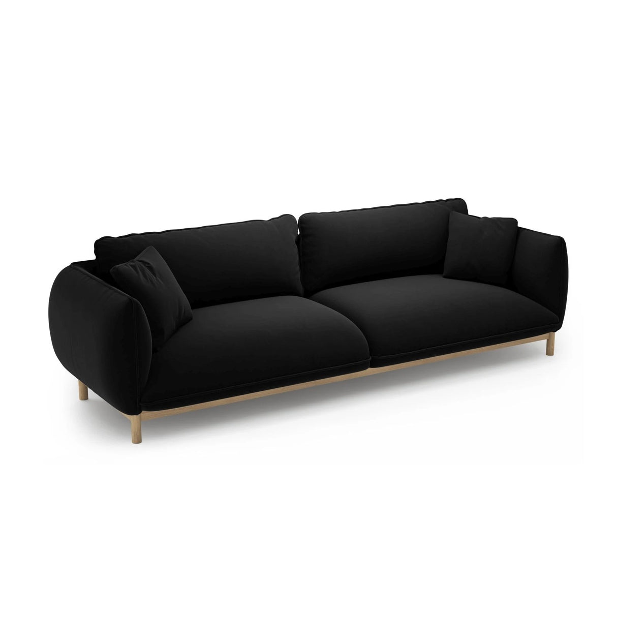 Ada 4-Sitzer Sofa aus Samt (Casino Black) in Schwarz, 248x101 cm – Bild 5