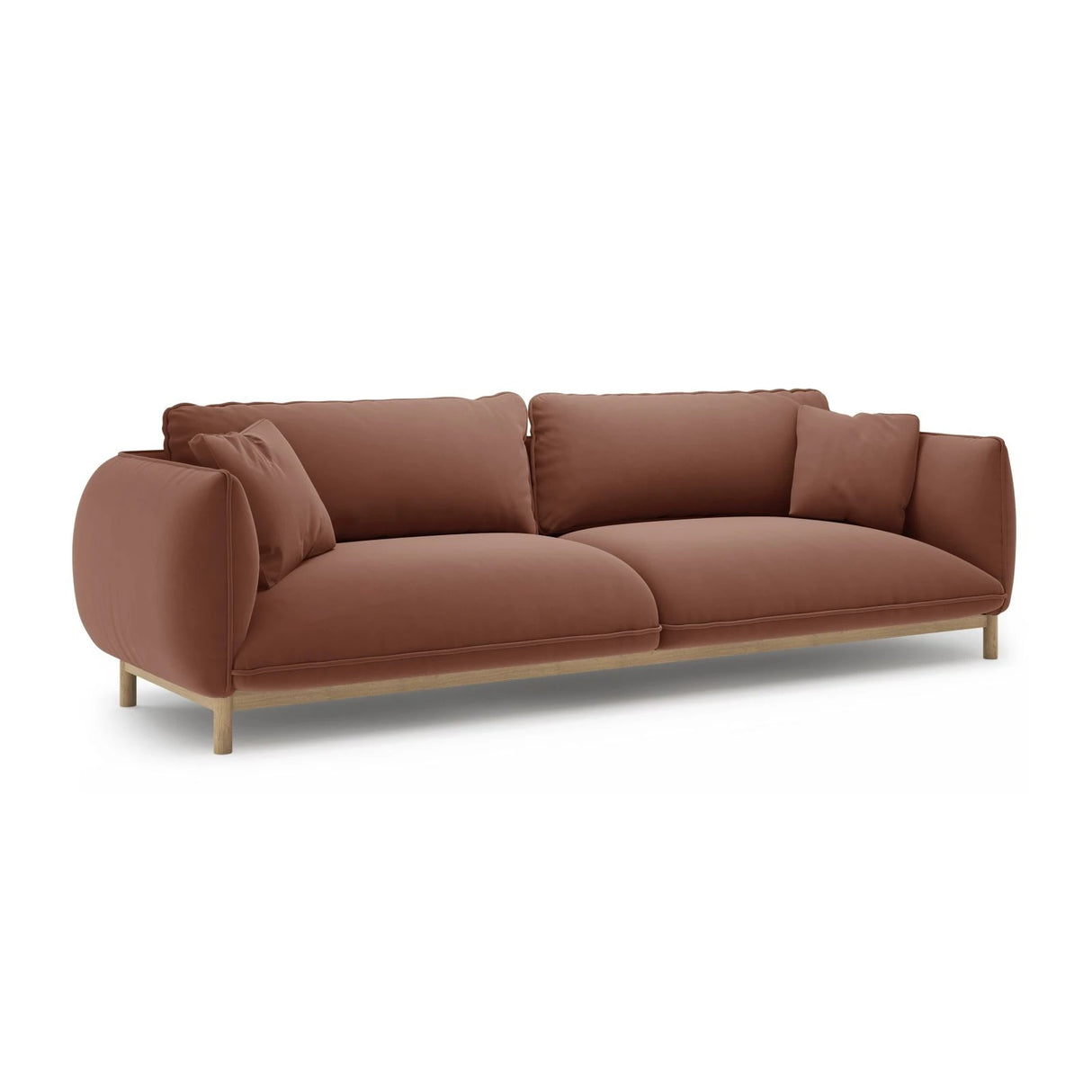 Ada 4-Sitzer Sofa aus Samt (Casino Cuoio) in Cuoio, 248x101 cm – Bild 3