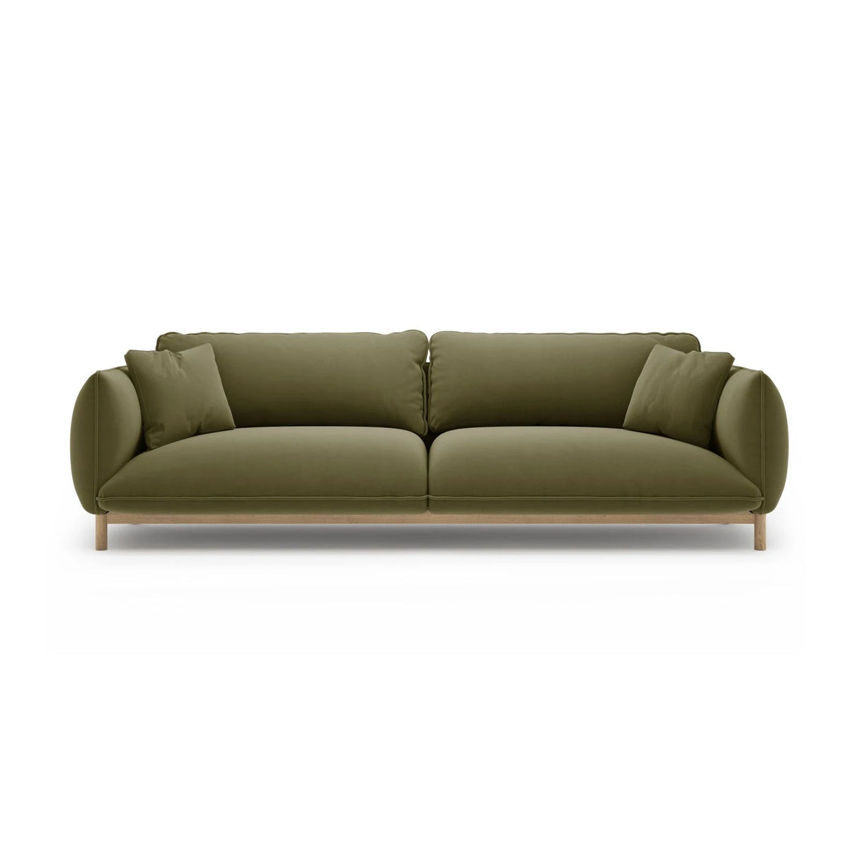 Ada 4-Sitzer Sofa aus Samt (Casino Forest) in Hellgrün, 248x101 cm – Bild 1
