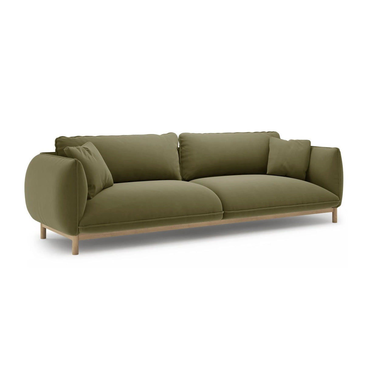 Ada 4-Sitzer Sofa aus Samt (Casino Forest) in Hellgrün, 248x101 cm – Bild 3