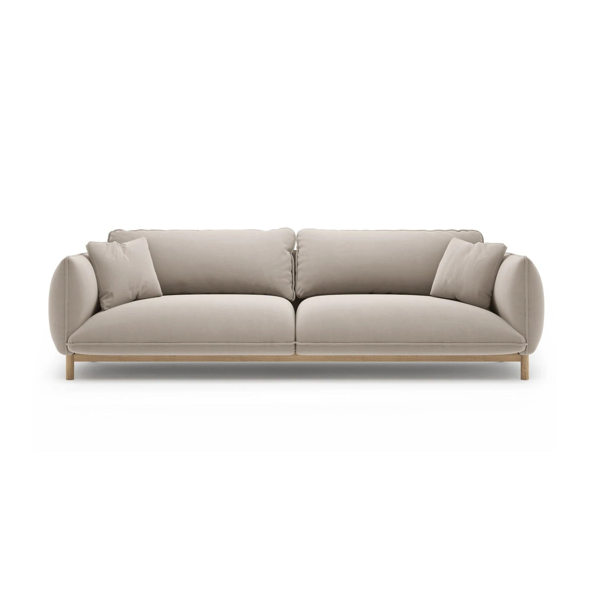 Ada 4-Sitzer Sofa aus Samt (Casino Pearl) in Leichtes Beige, 248x101 cm – Bild 1