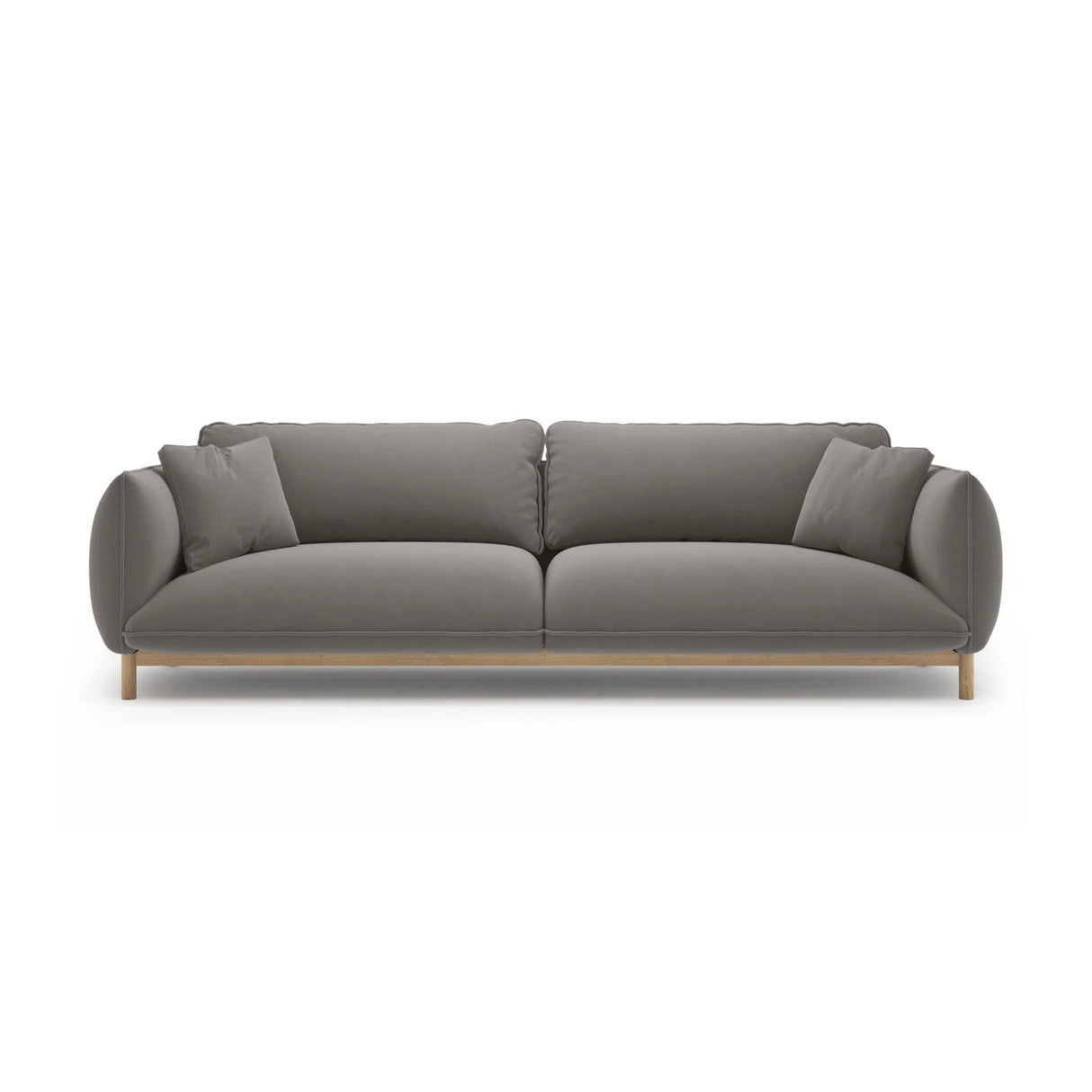 Ada 4-Sitzer Sofa aus Samt (Casino Stone) in Grau, 248x101 cm – Bild 1