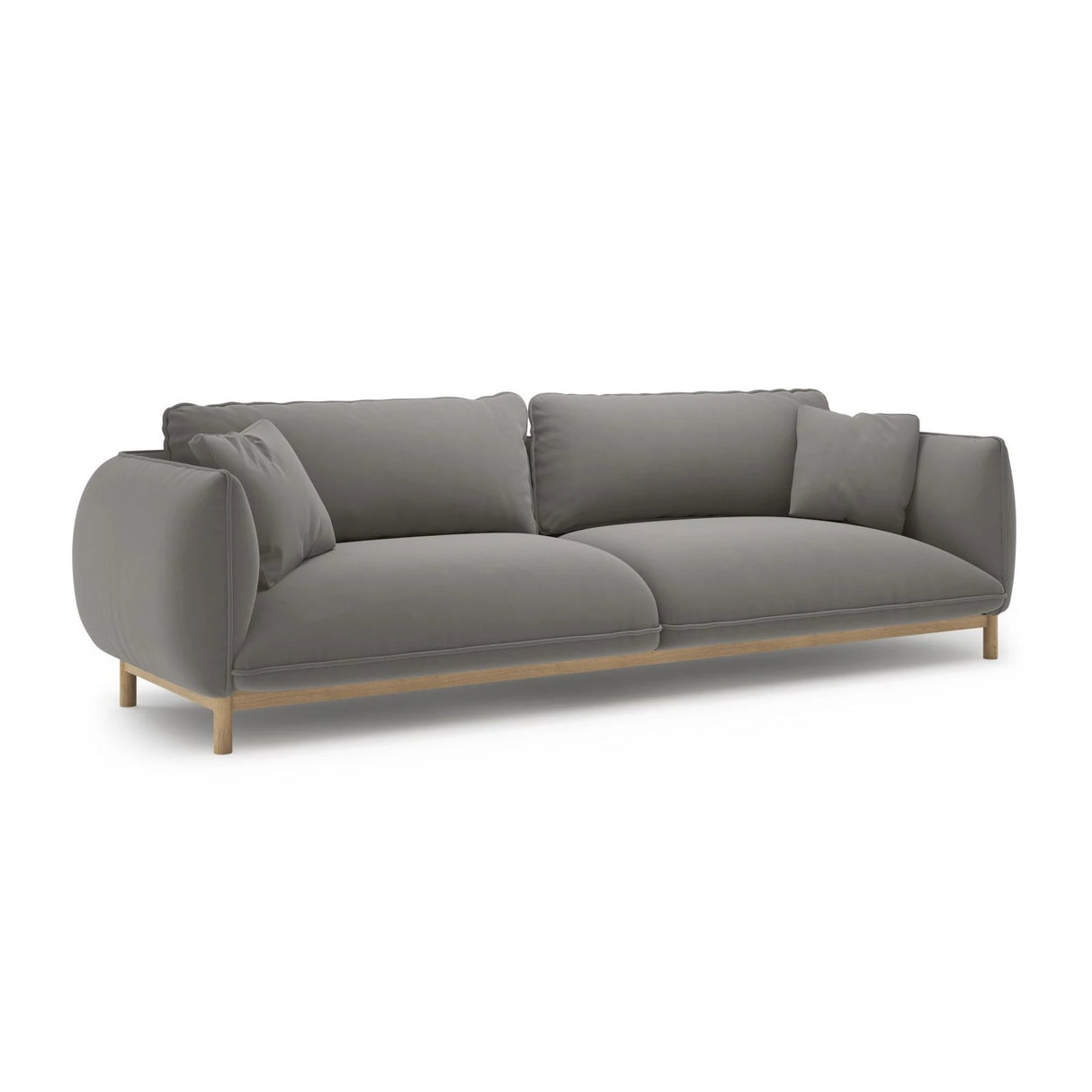 Ada 4-Sitzer Sofa aus Samt (Casino Stone) in Grau, 248x101 cm – Bild 3