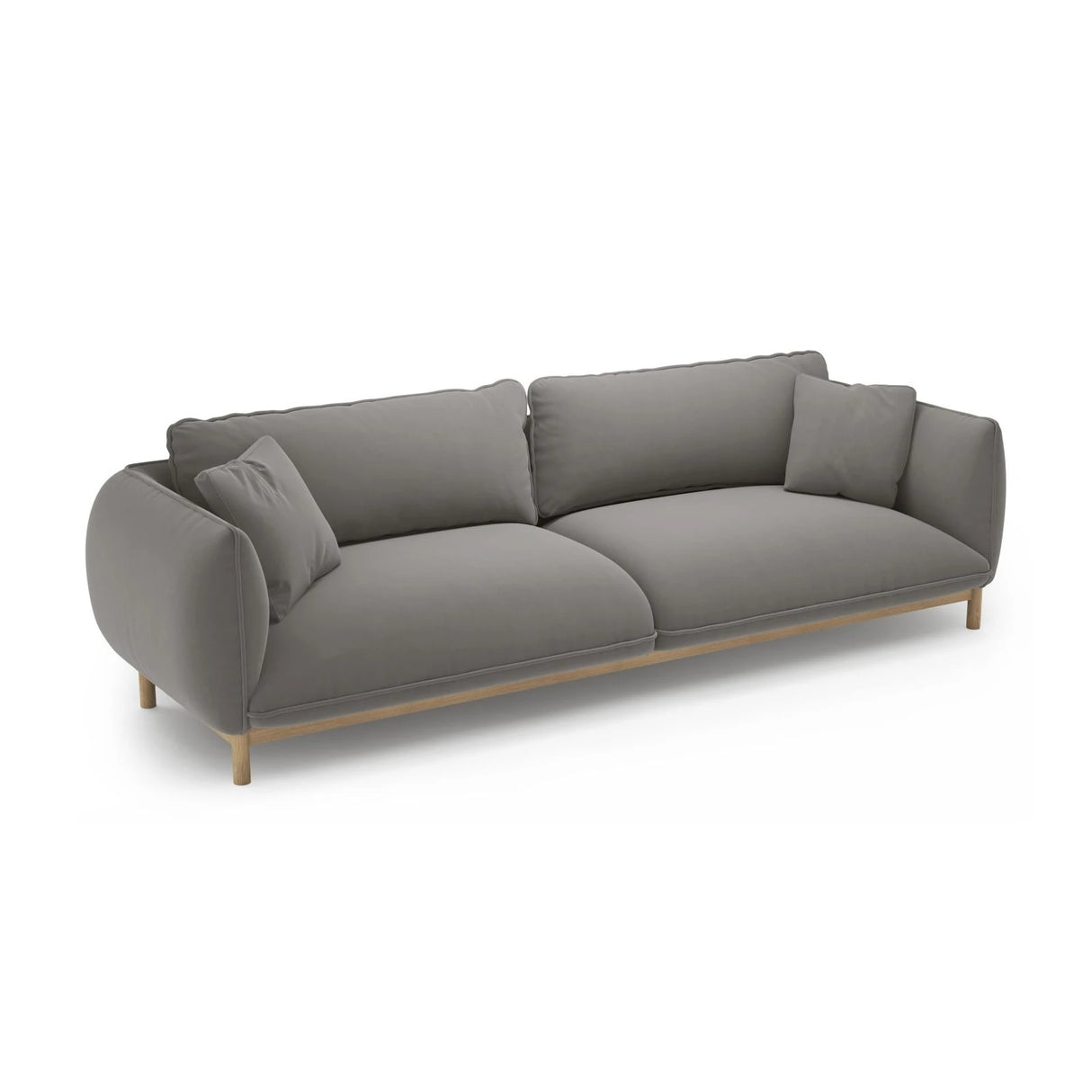 Ada 4-Sitzer Sofa aus Samt (Casino Stone) in Grau, 248x101 cm – Bild 5