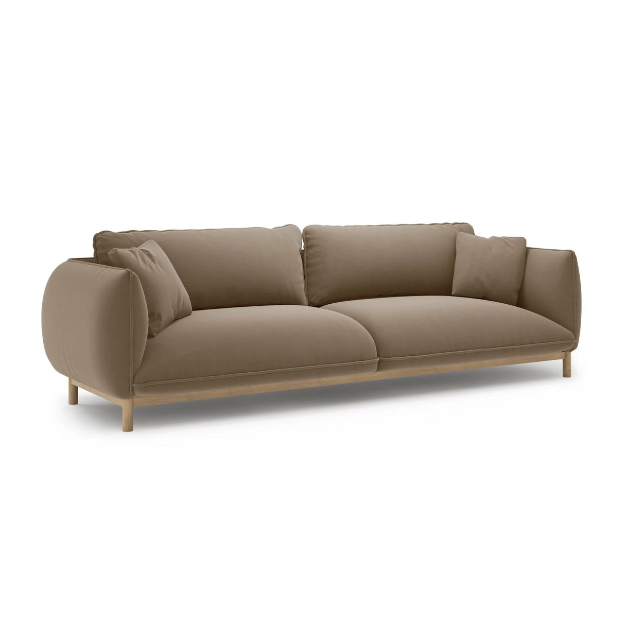 Ada 4-Sitzer Sofa aus Samt (Casino Taupe) in Hellbraun, 248x101 cm – Bild 3