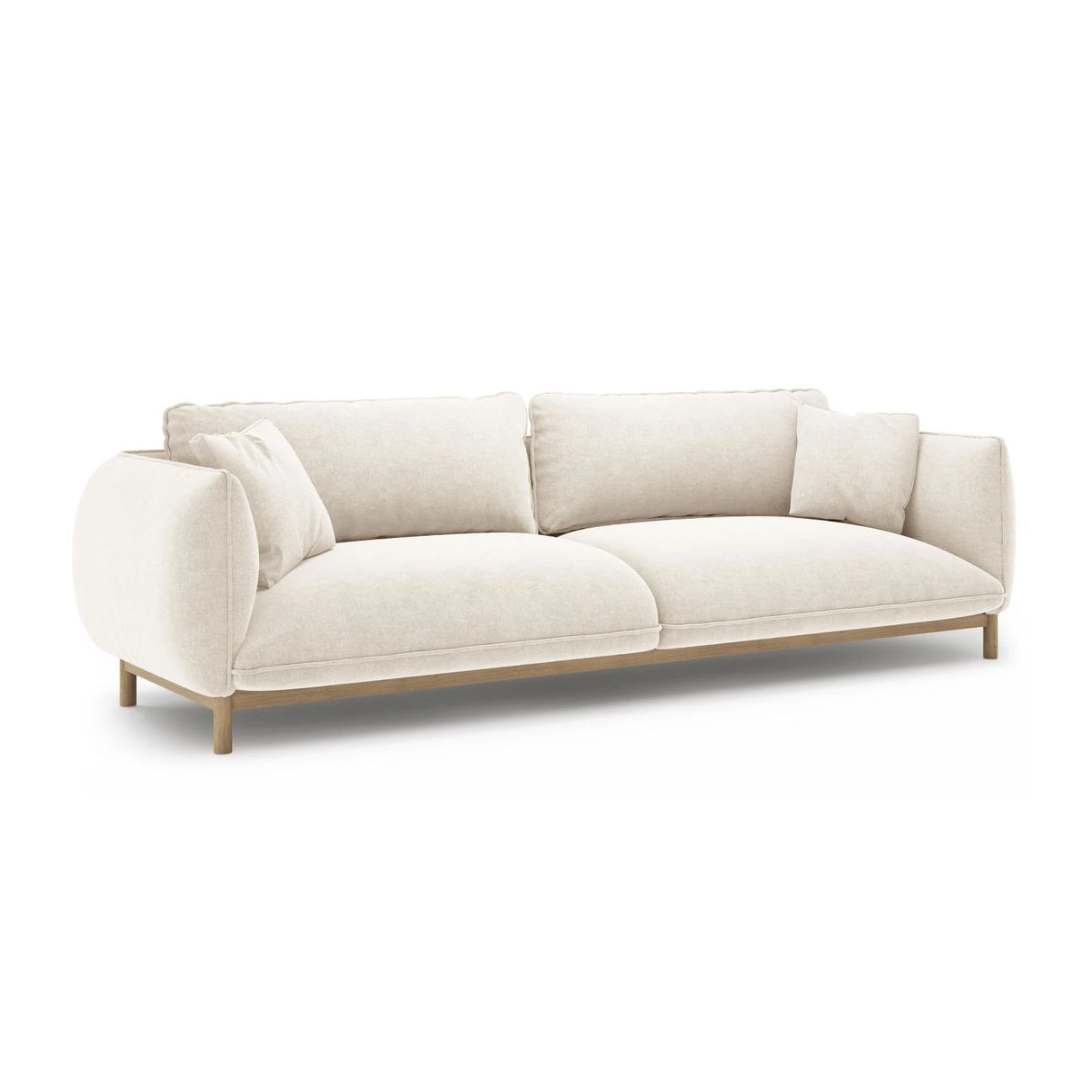 Ada 4-Sitzer Sofa aus Strukturierter Stoff (Wind 02) in Elfenbein, 248x101 cm – Bild 3