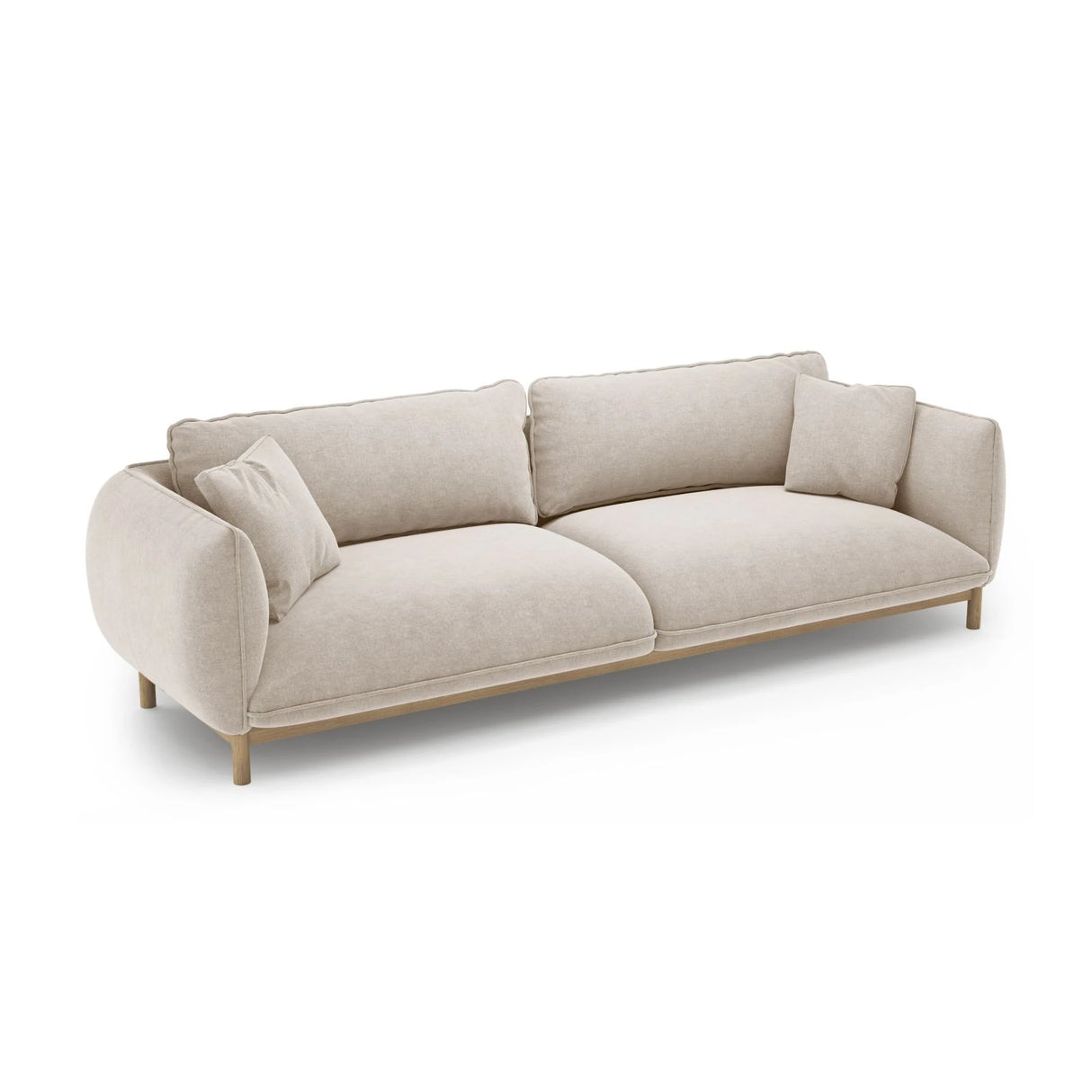 Ada 4-Sitzer Sofa aus Strukturierter Stoff (Wind 05) in Leichtes Beige, 248x101 cm – Bild 5