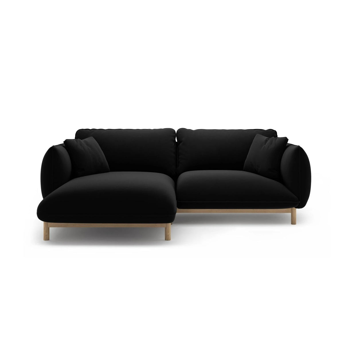Ada Ecksofa Links aus Samt (Casino Black) in Schwarz, 220x179 cm – Bild 1