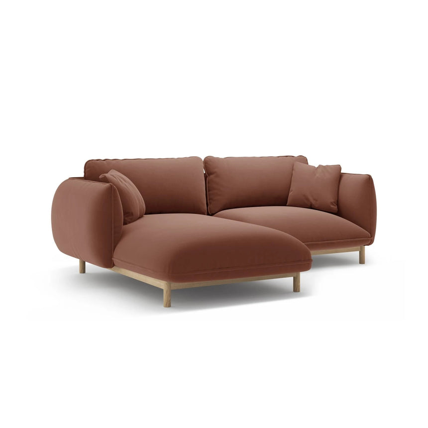Ada Ecksofa Links aus Samt (Casino Cuoio) in Cuoio, 220x179 cm – Bild 6