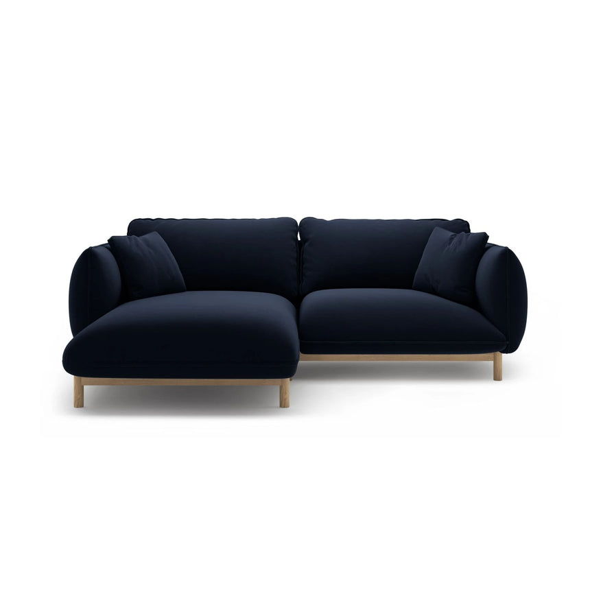 Ada Ecksofa Links aus Samt (Casino Deep Blue) in Königsblau, 220x179 cm – Bild 1