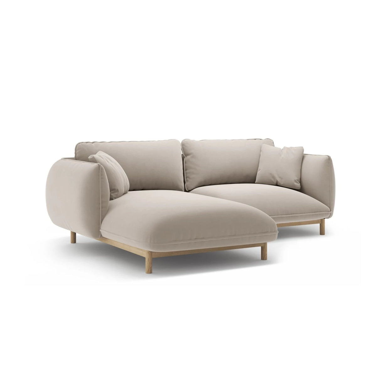 Ada Ecksofa Links aus Samt (Casino Pearl) in Leichtes Beige, 220x179 cm – Bild 6