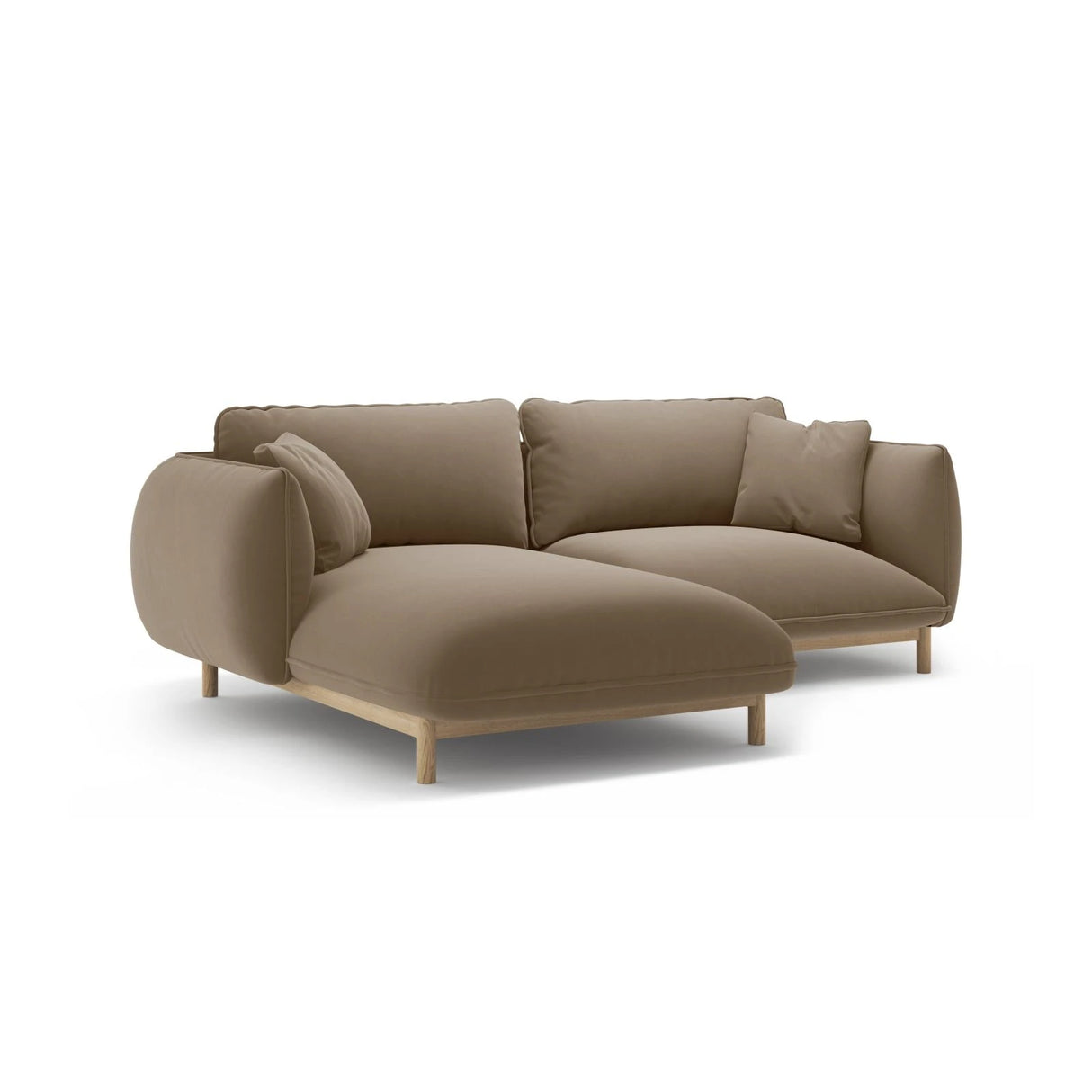 Ada Ecksofa Links aus Samt (Casino Taupe) in Hellbraun, 220x179 cm – Bild 6