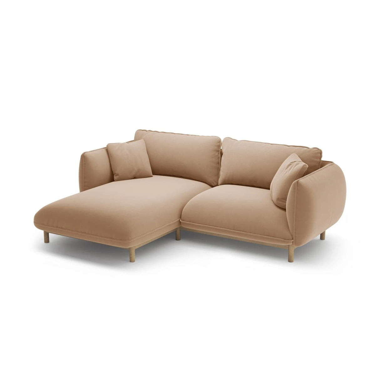 Ada Ecksofa Links aus Samt oder Strukturstoff, 220x179 cm – Bild 5