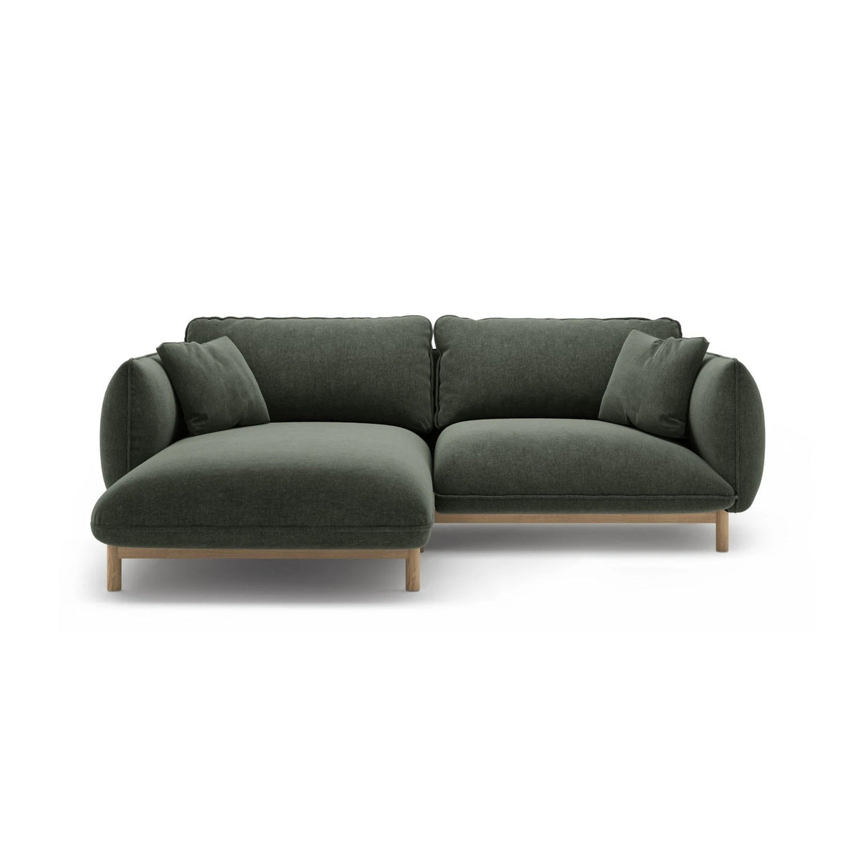 Ada Ecksofa Links aus Strukturierter Stoff (Wind 75) in Moosgrün, 220x179 cm – Bild 1