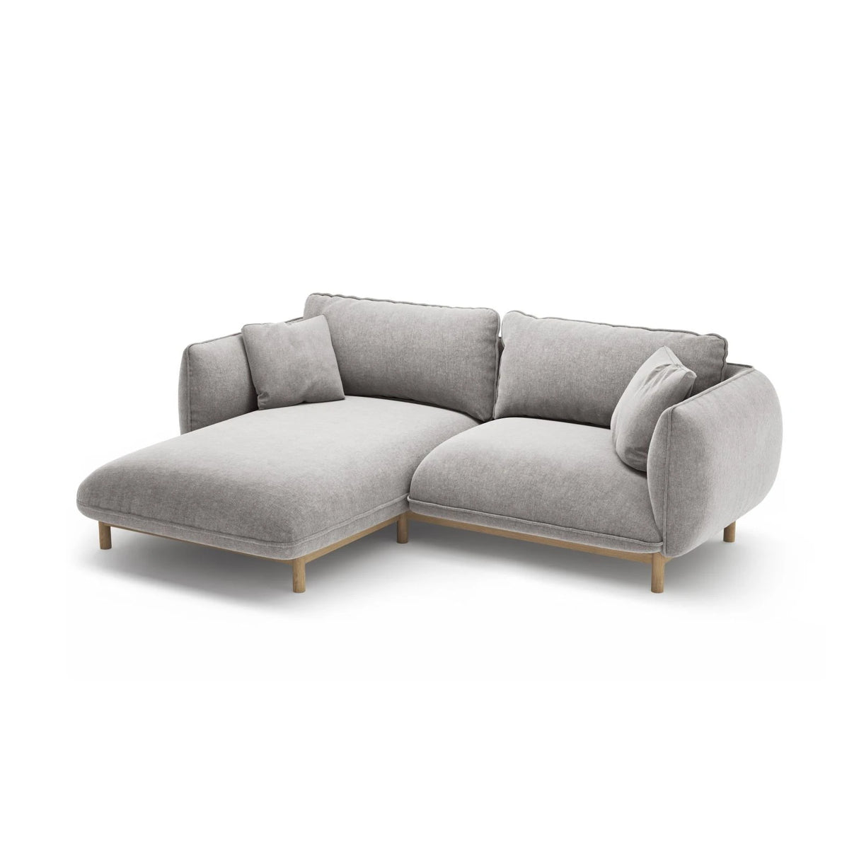 Ada Ecksofa Links aus Strukturierter Stoff (Wind 84) in Hellgrau, 220x179 cm – Bild 5