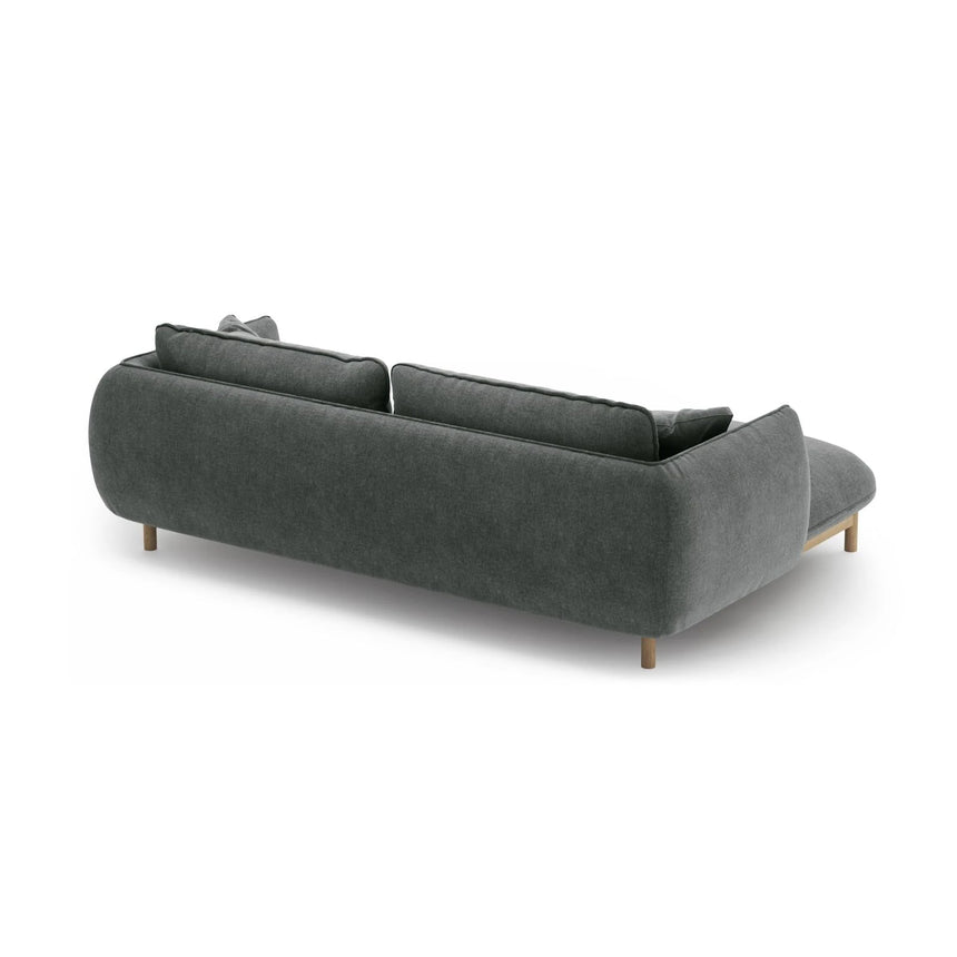 Ada Ecksofa Links aus Strukturierter Stoff (Wind 89) in Dunkelgrau, 220x179 cm – Bild 4