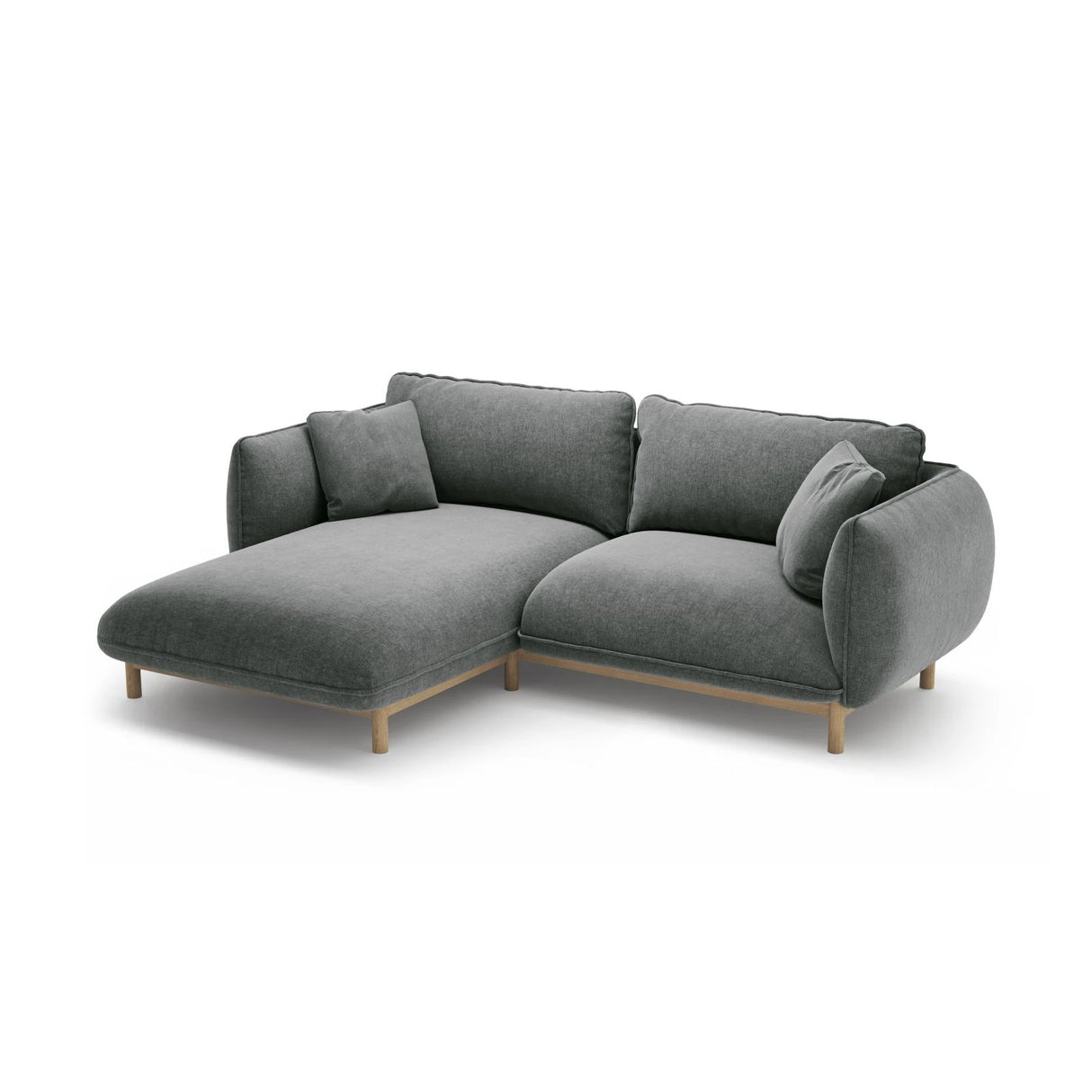 Ada Ecksofa Links aus Strukturierter Stoff (Wind 89) in Dunkelgrau, 220x179 cm – Bild 5