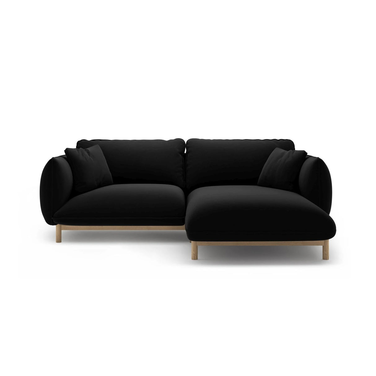 Ada Ecksofa Rechts aus Samt (Casino Black) in Schwarz, 220x179 cm – Bild 1