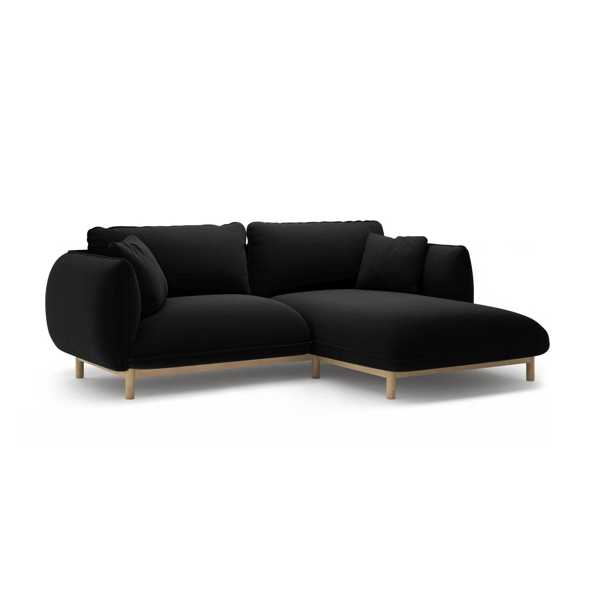 Ada Ecksofa Rechts aus Samt (Casino Black) in Schwarz, 220x179 cm – Bild 3