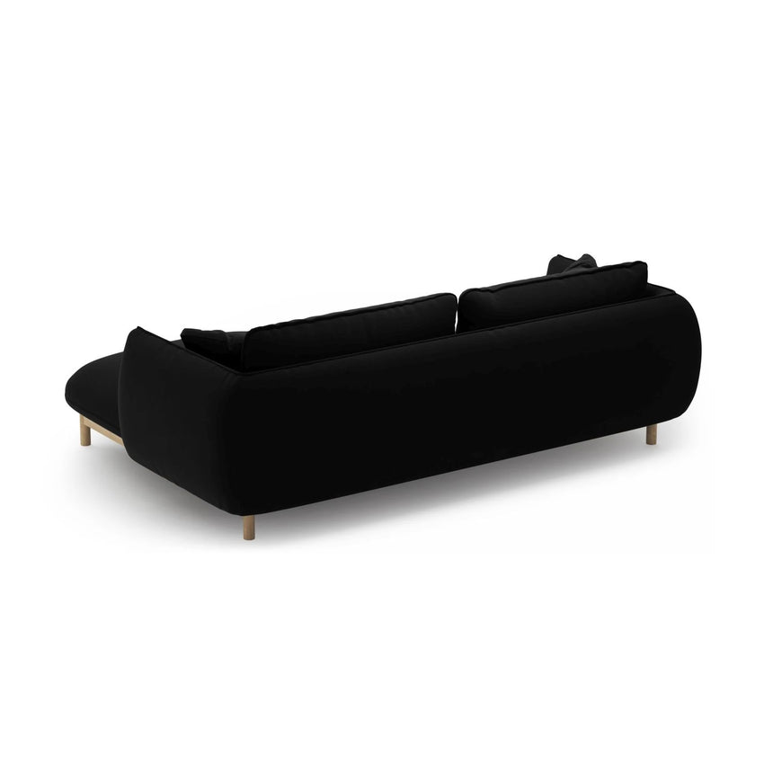 Ada Ecksofa Rechts aus Samt (Casino Black) in Schwarz, 220x179 cm – Bild 4