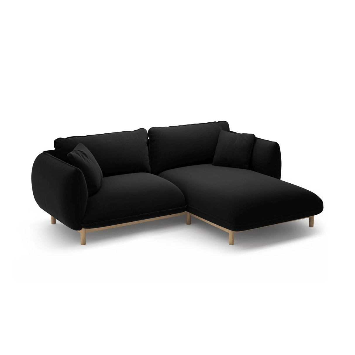 Ada Ecksofa Rechts aus Samt (Casino Black) in Schwarz, 220x179 cm – Bild 5