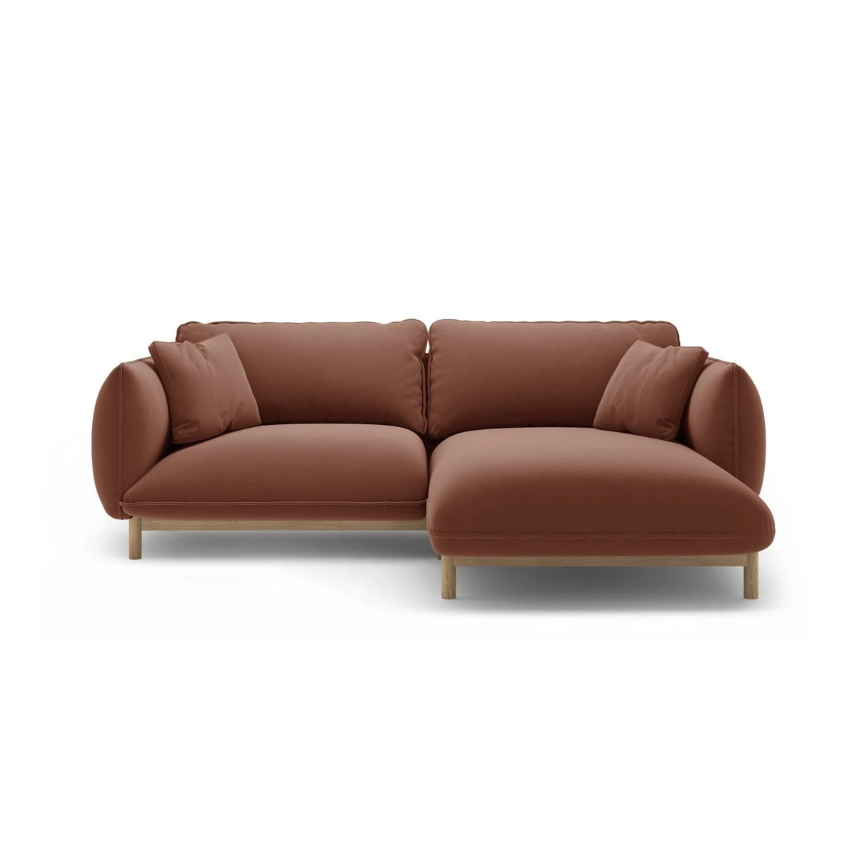 Ada Ecksofa Rechts aus Samt (Casino Cuoio) in Cuoio, 220x179 cm – Bild 1