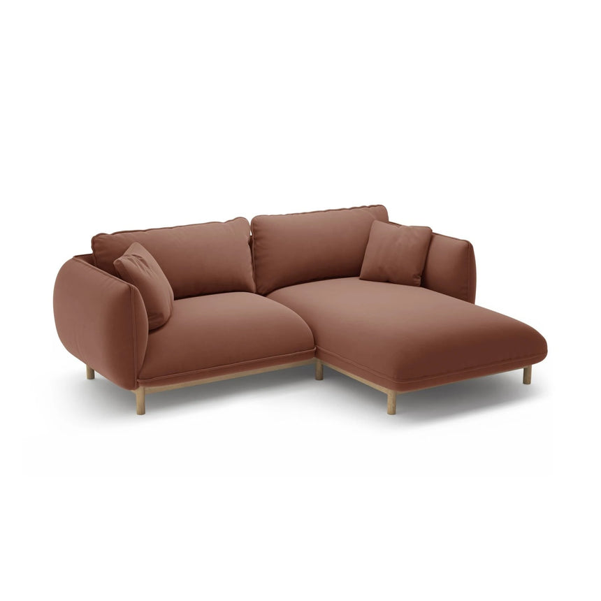 Ada Ecksofa Rechts aus Samt (Casino Cuoio) in Cuoio, 220x179 cm – Bild 5