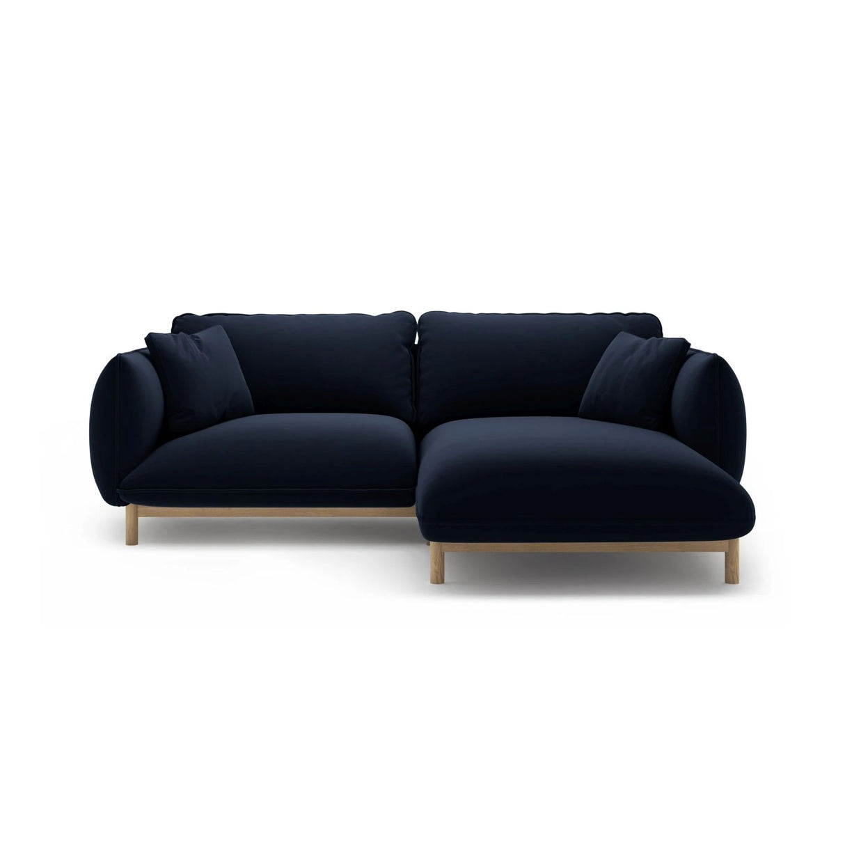 Ada Ecksofa Rechts aus Samt (Casino Deep Blue) in Königsblau, 220x179 cm – Bild 1