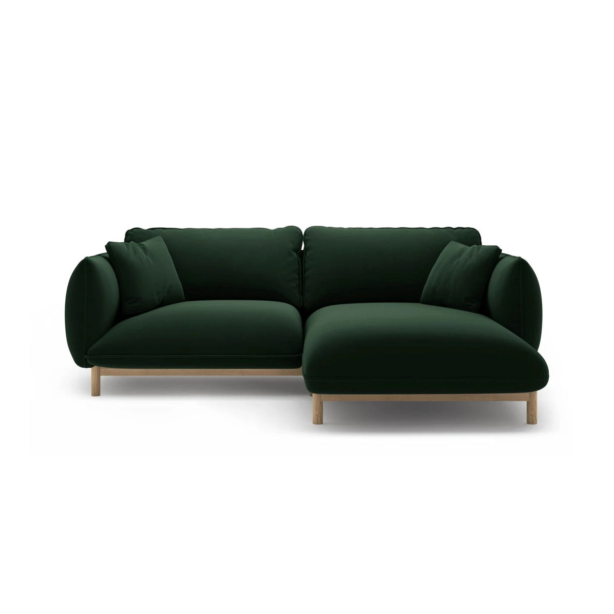 Ada Ecksofa Rechts aus Samt (Casino Deep Green) in Flaschengrün, 220x179 cm – Bild 1