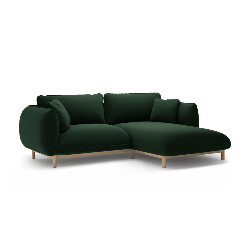 Ada Ecksofa Rechts aus Samt (Casino Deep Green) in Flaschengrün, 220x179 cm – Bild 3