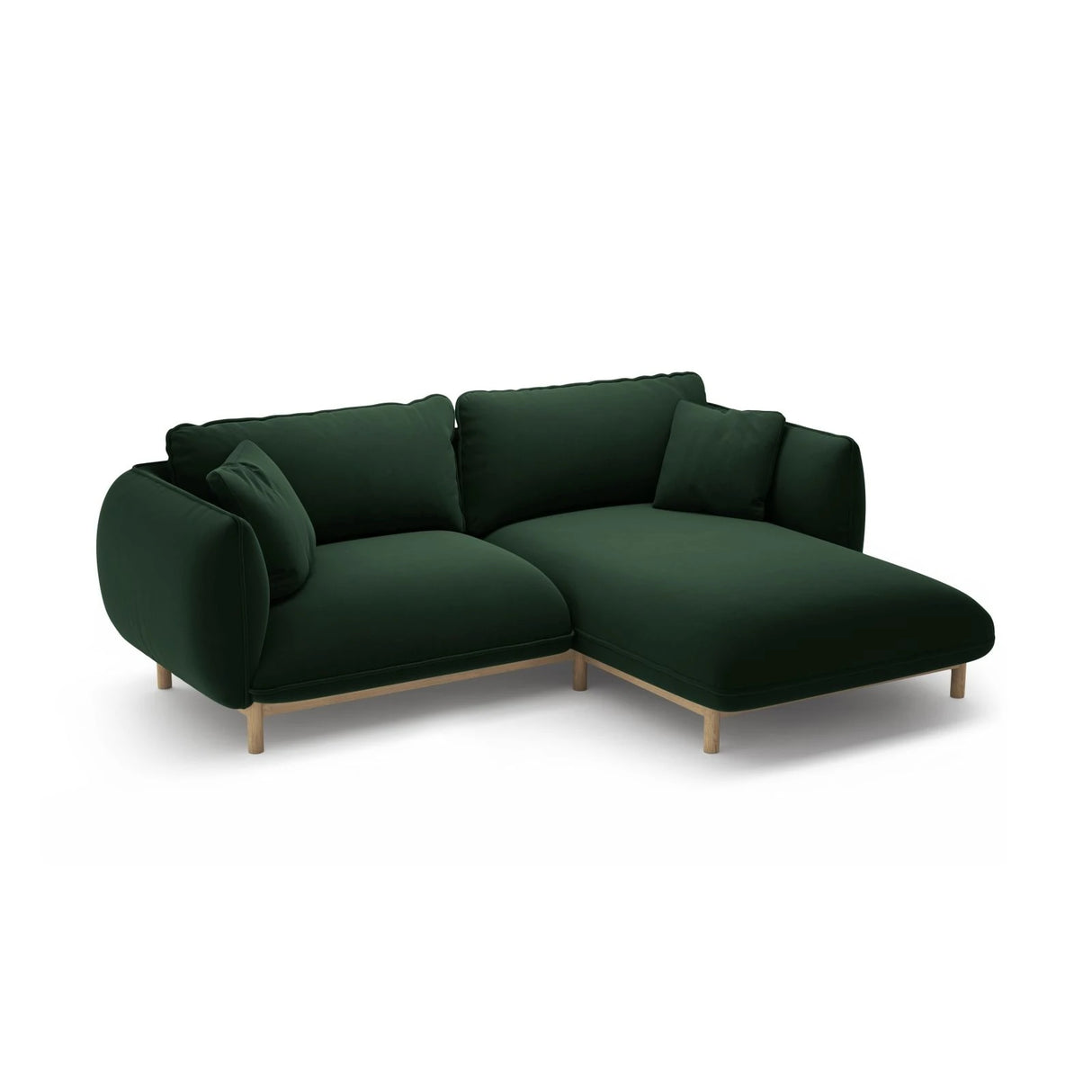 Ada Ecksofa Rechts aus Samt (Casino Deep Green) in Flaschengrün, 220x179 cm – Bild 5