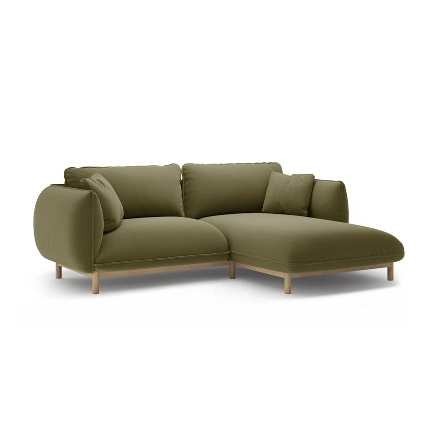 Ada Ecksofa Rechts aus Samt (Casino Forest) in Hellgrün, 220x179 cm – Bild 3